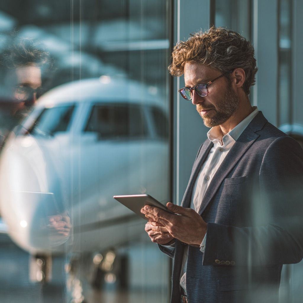 Aviation professional beside an aircraft