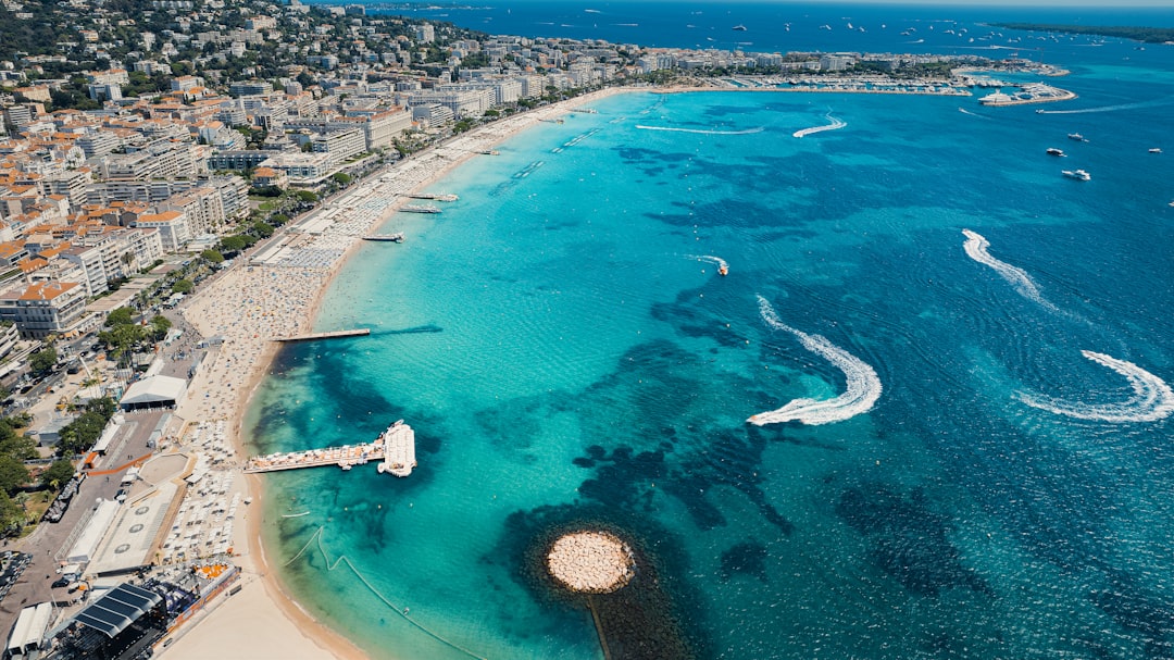 Aerial view of the Mediterranean coastline